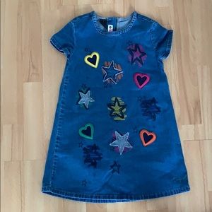 Jean dress with hearts